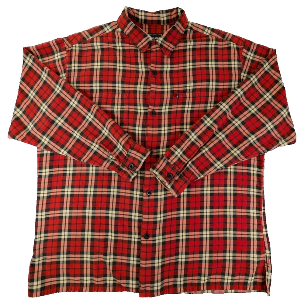 Polo Jeans Company Shirt Large Men's Ralph Lauren Flannel Long Sleeve Red Plaid